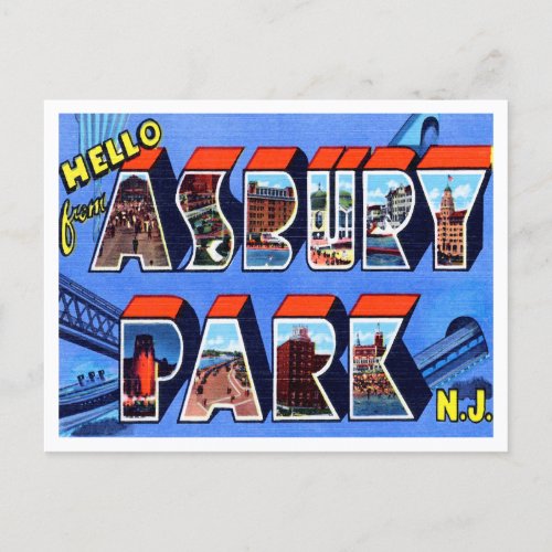 Greetings from Asbury Park New Jersey Travel Postcard