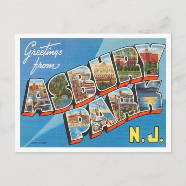 Greetings from Asbury Park,  New York Travel Postcard (Front)