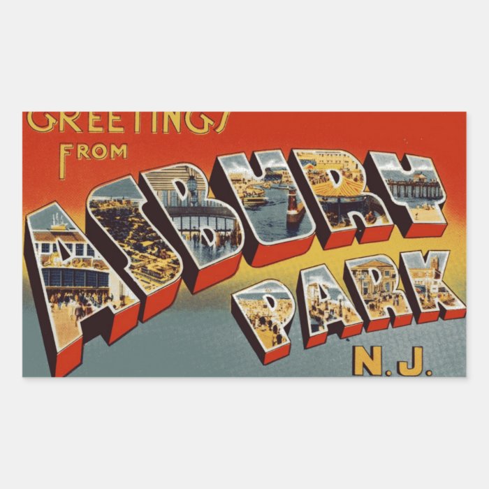 Greetings Asbury Park Rectangular Stickers