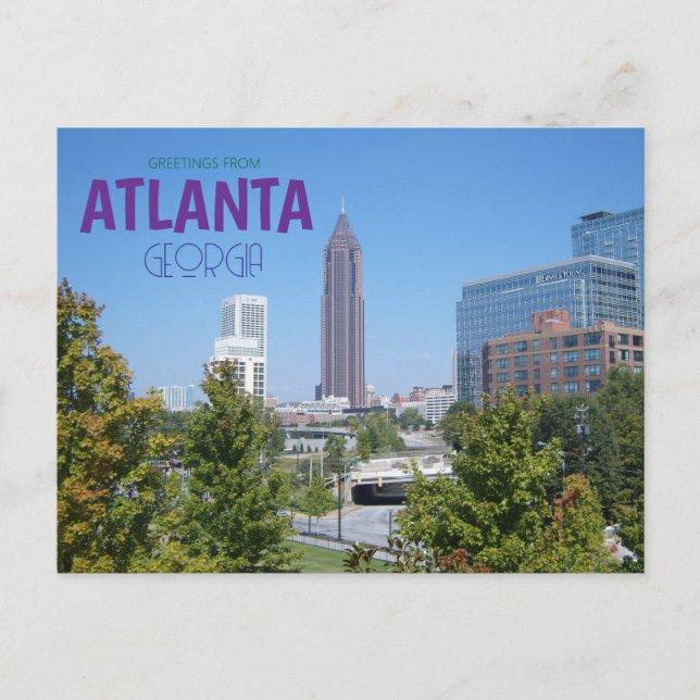 Greetings from Atlanta Georga Scenic Postcard (Front)