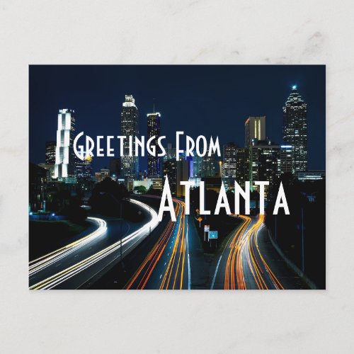 greetings from Atlanta georgia postcard
