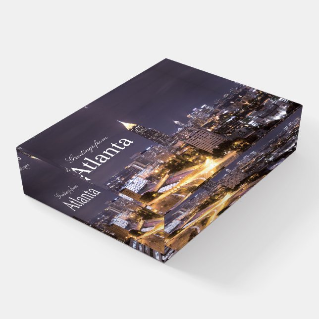 Greetings from Atlanta Georgia Skyline Paperweight (Angled)