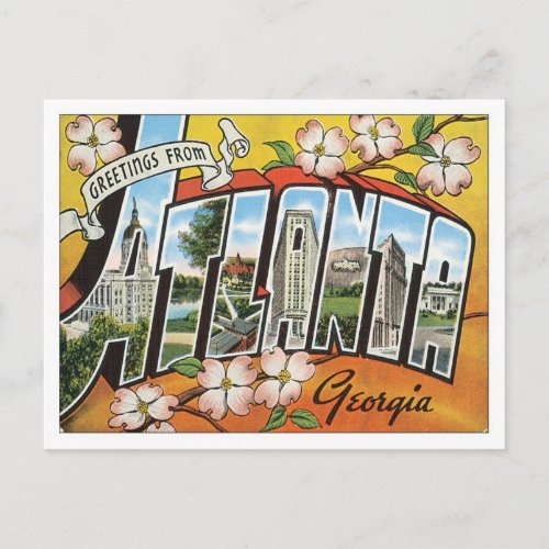 Greetings From Atlanta Georgia USA Postcard