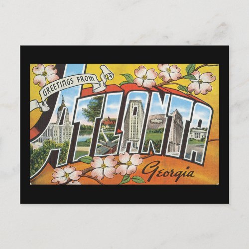 Greetings from Atlanta Georgia_Vintage Travel Postcard