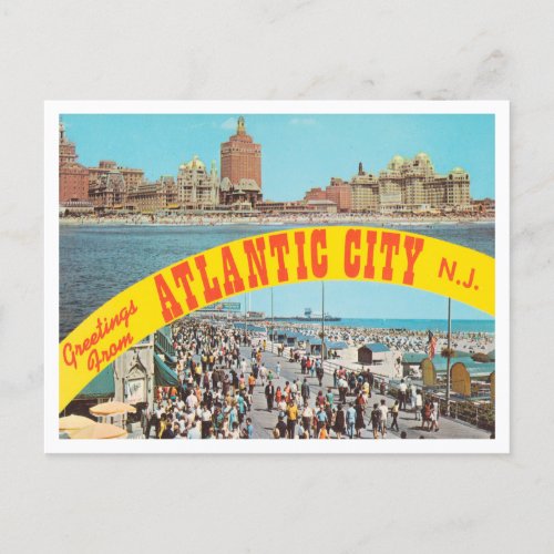 Greetings from Atlantic City New Jersey Travel Postcard