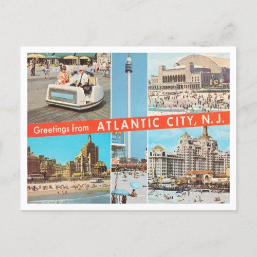 Greetings from Atlantic City New Jersey Travel Postcard