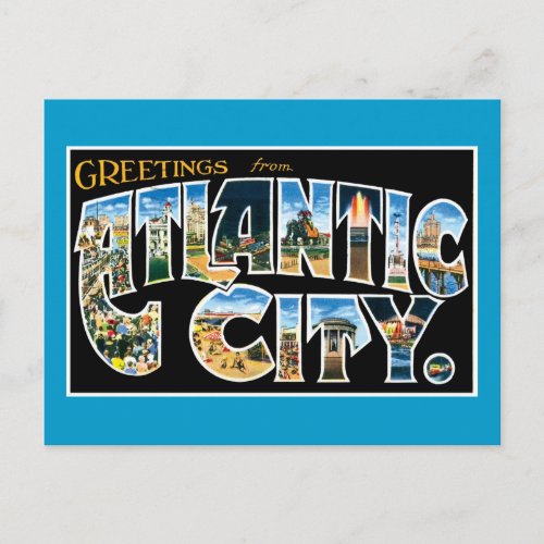 Greetings from Atlantic City Postcard