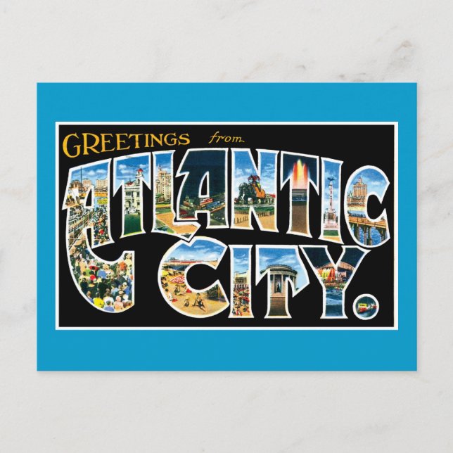 Greetings from Atlantic City Postcard (Front)
