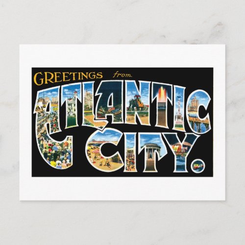 Greetings from Atlantic City Postcard