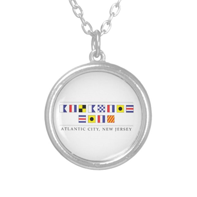 Greetings from Atlantic City Silver Plated Necklace (Front)