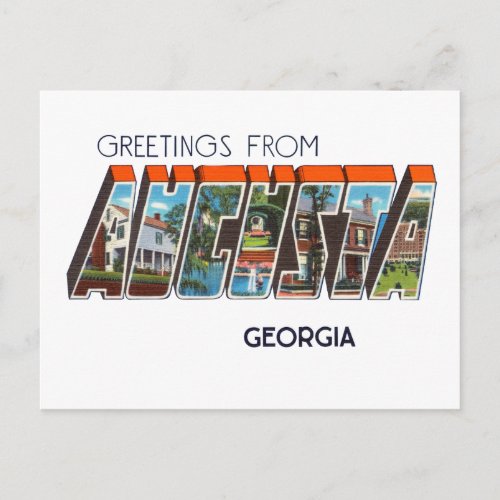 Greetings from Augusta Georgia Postcard