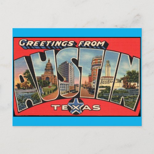 Greetings from Austin Texas  Postcard