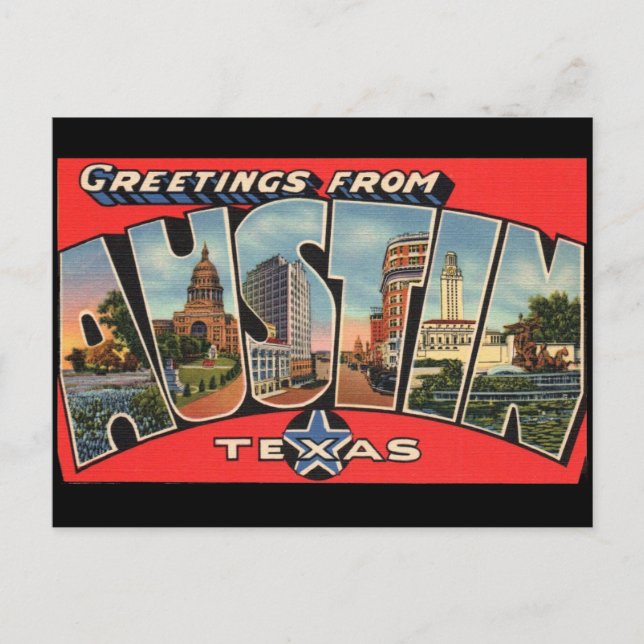 Greetings from Austin Texas  Postcard (Front)