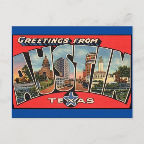 Greetings from Austin Texas  Postcard