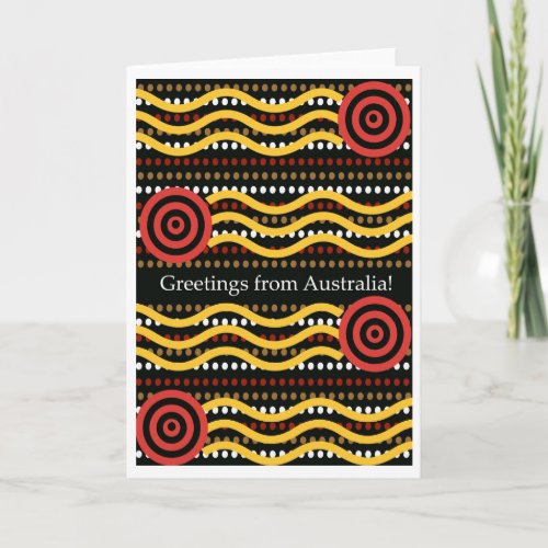 Greetings from Australia Aboriginal Dot Painting Card