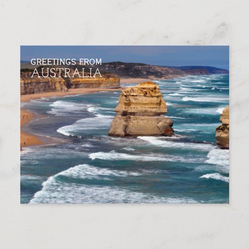 Greetings From Australia Beach Postcard