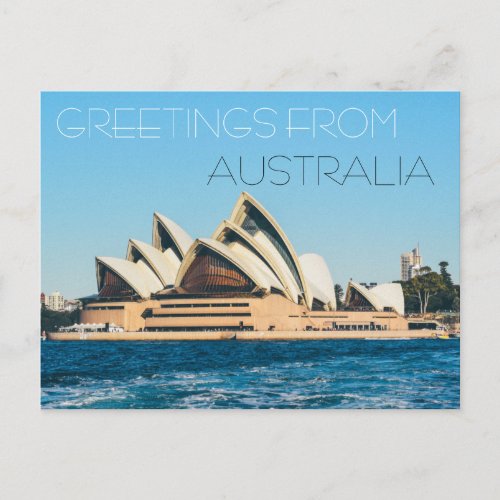 greetings from australia opera house postcard sea