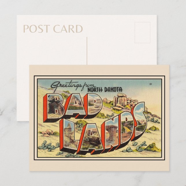 Greetings from Badlands National Park North Dakota Postcard (Front/Back)