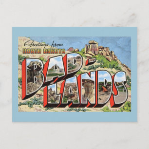 Greetings from Badlands, North Dakota Vintage Postcard