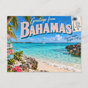 Greetings from Bahamas Postcard