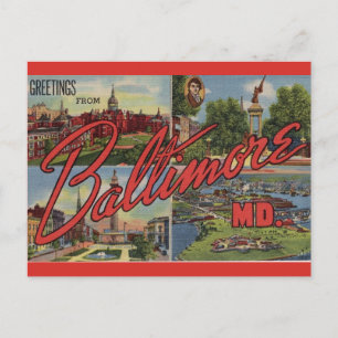 Greetings from Baltimore MD Postcard