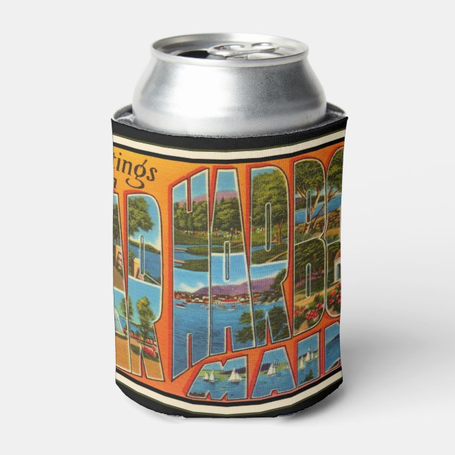 Greetings from Bar Harbor Maine Can Cooler (Can Front)