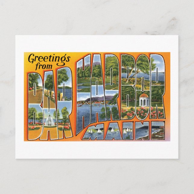 Greetings from Bar Harbor, Maine Postcard (Front)