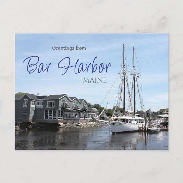 Greetings from Bar Harbor Maine Postcard (Front)
