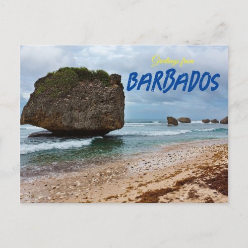 Greetings from Barbados Postcard Beach