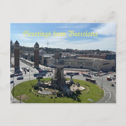 Greetings from Barcelona postcard