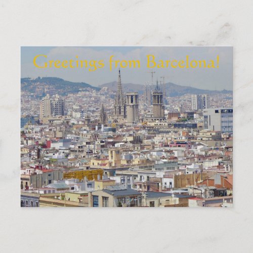 Greetings from Barcelona Postcard