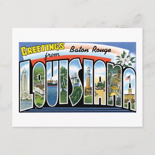 Greetings from Baton Rouge Louisiana Postcard