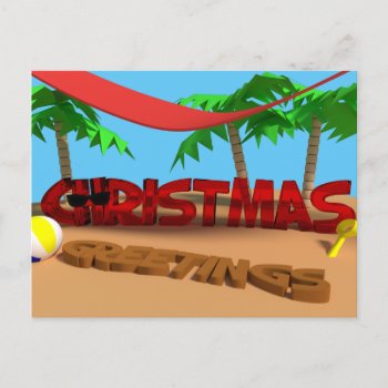 Greetings From Beach Christmas Holiday Postcard by mothersdaisy at Zazzle
