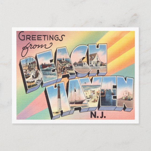 Greetings from Beach Haven, New Jersey Travel Postcard (Front)