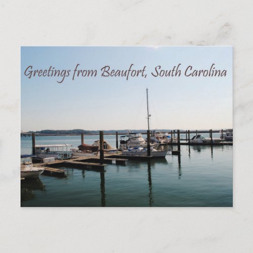 Greetings from Beaufort SC Postcard