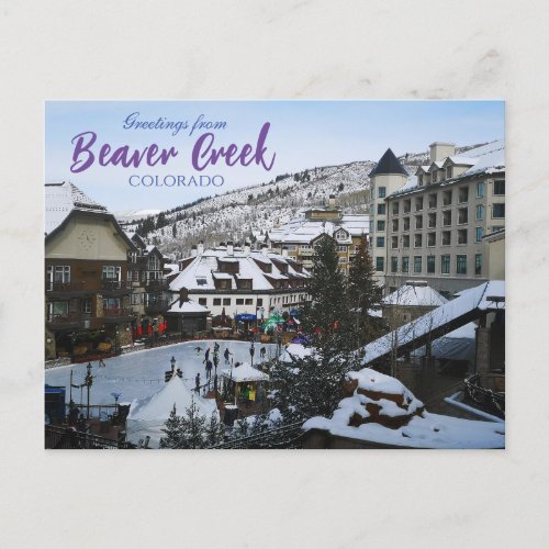 Greetings from Beaver Creek Colorado Postcard