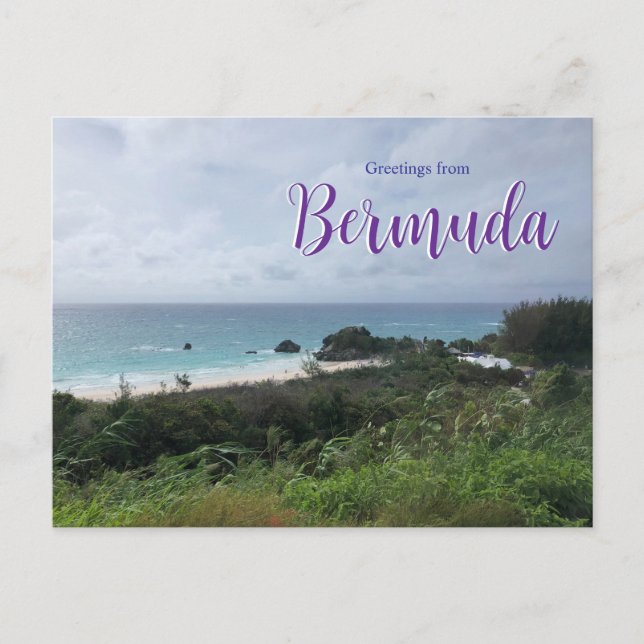 Greetings from Bermuda Postcard Beach (Front)