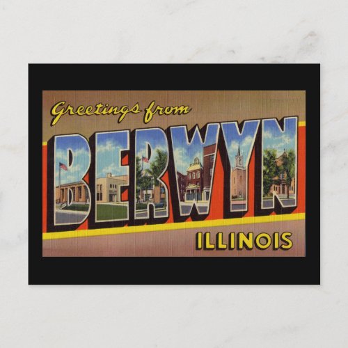 Greetings from Berwyn Illinois Postcard
