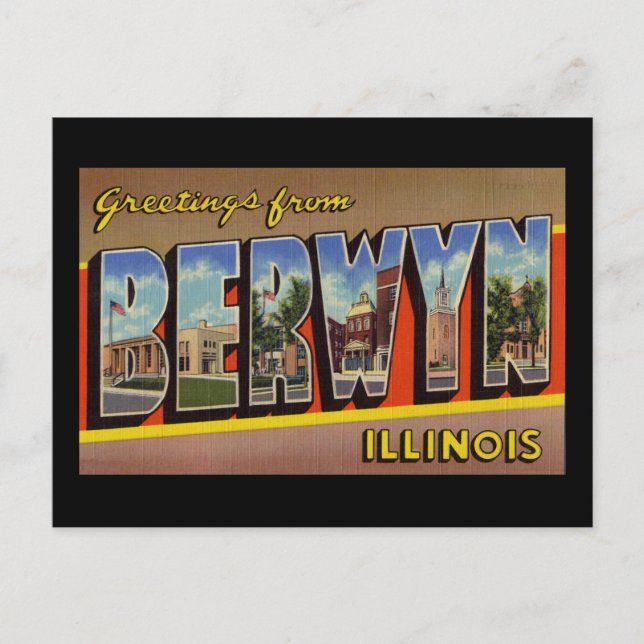 Greetings from Berwyn Illinois Postcard (Front)