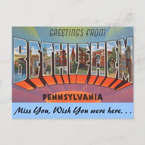 Greetings from Bethlehem Postcard