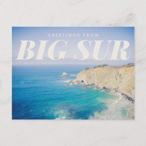 Greetings from Big Sur Vintage_Style Postcard