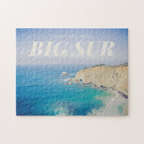 Greetings from Big Sur Vintage_Style Postcard Jigsaw Puzzle