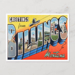 Greetings from Billings, Montana Vintage Travel Postcard