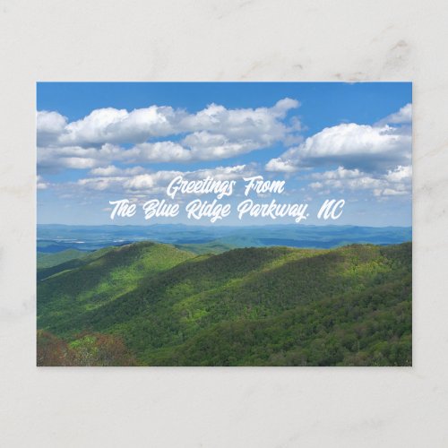 Greetings From Blue Ridge Parkway Mountains Postcard