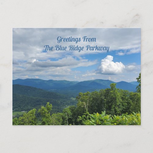 Greetings From Blue Ridge Parkway North Carolina Postcard