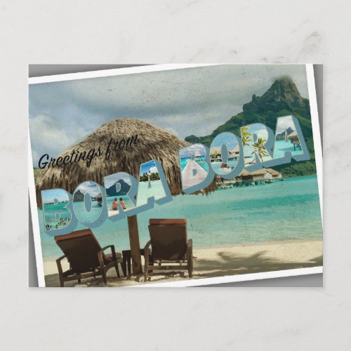Greetings from Bora Bora vintage card
