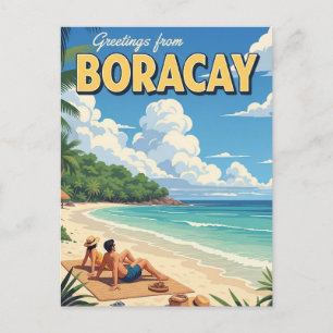 Greetings from Boracay Philippines Vintage Postcard