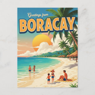 Greetings from Boracay Philippines Vintage Postcard
