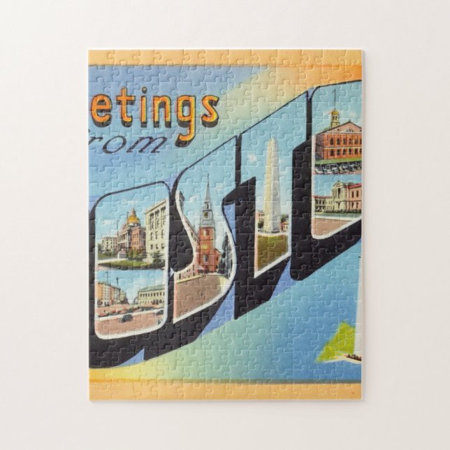 Greetings From Boston Jigsaw Puzzle (Vertical)