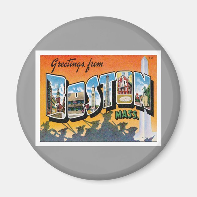 Greetings From Boston Massachusetts Magnet (Front)